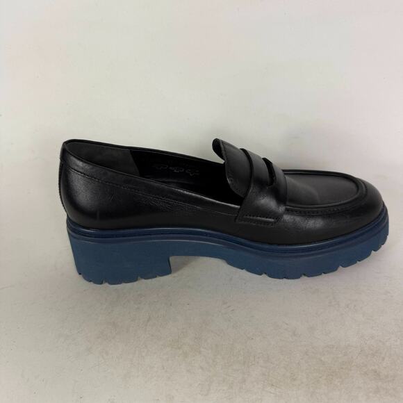 Gabor Miley Loafer Women's 7.5 Black Leather Slip On Low Top Block Heel Casual - Picture 3 of 10